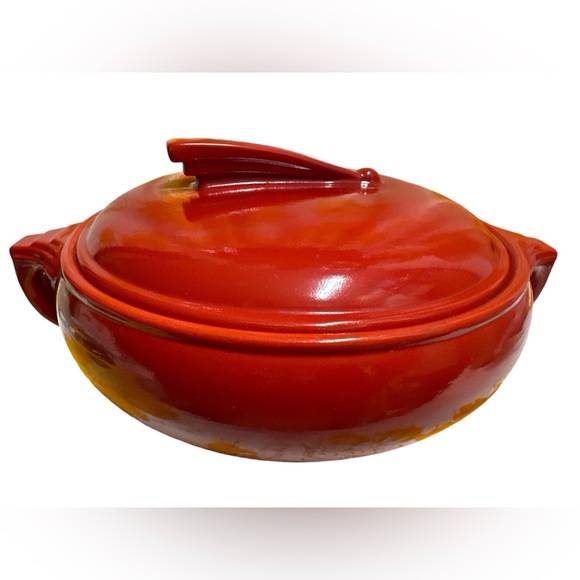 MCM HALL’S Red Sundial Casserole Covered Superior Quality Kitchenware Vintage ❤️ - Picture 6 of 10